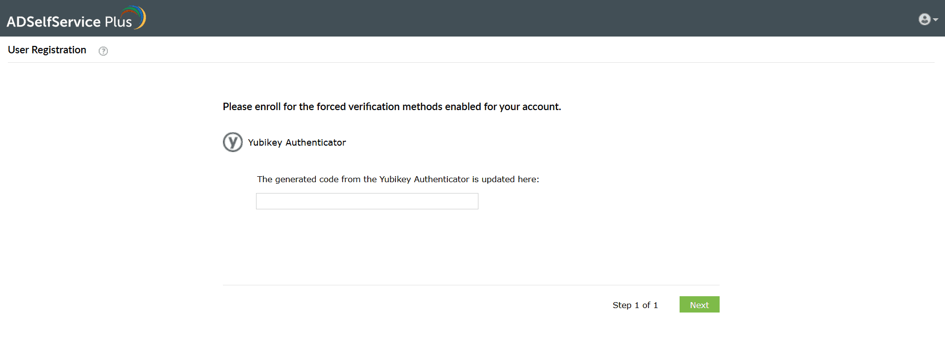 Enrolling the YubiKey authenticator through a workstation