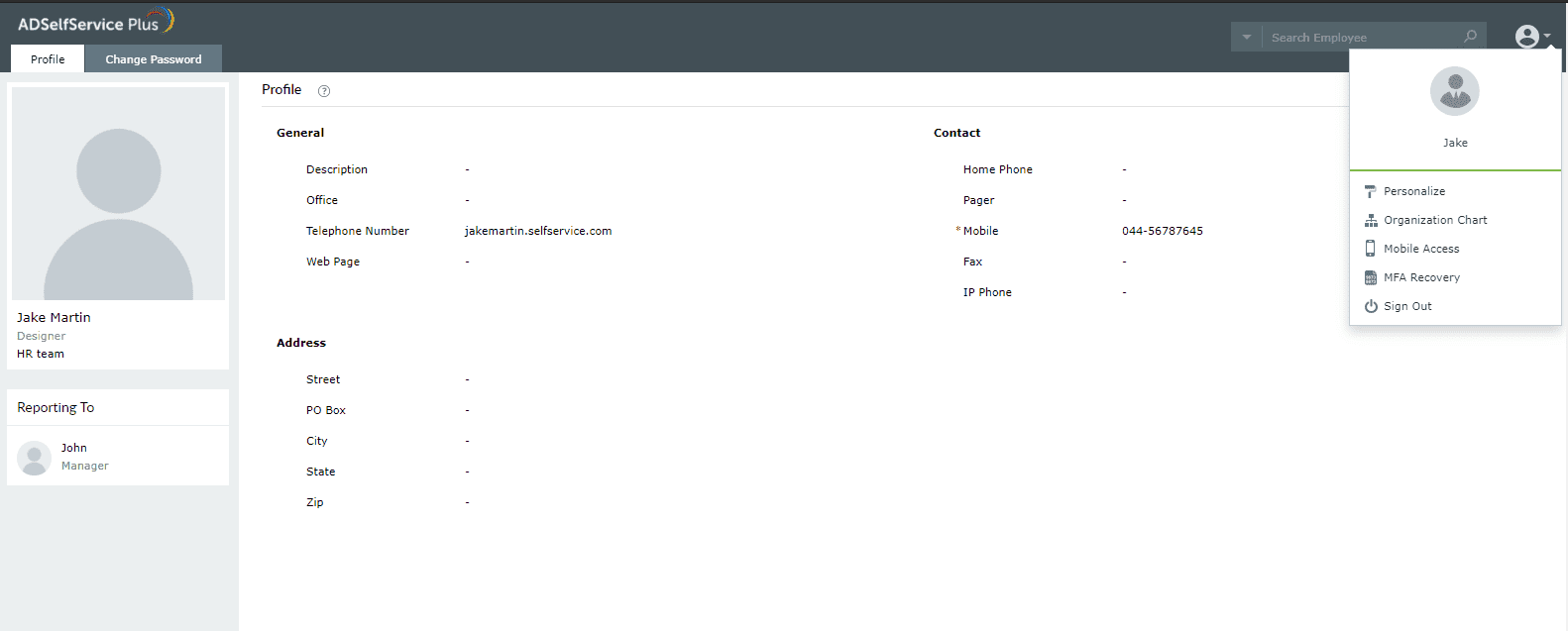 Accessing backup codes from the profile icon menu